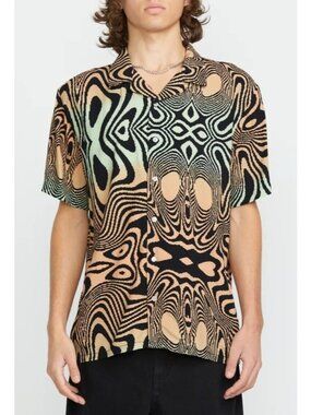 NWT VOLCOM Filip Rygalski Multi Print Button Down Shirt Medium